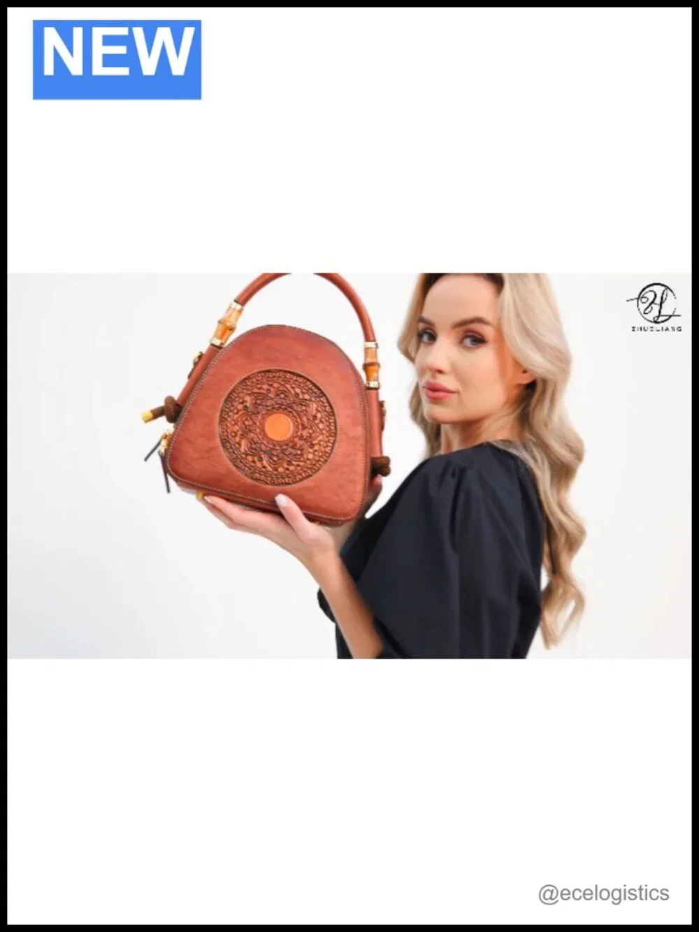 Genuine Leather Satchel Handbag Ladies Top Handle Organizer